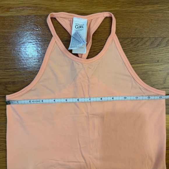 Athleta Girl Power Up Twist Tank Top Shirt Bright Peach - Girls Size M/8-10 - Picture 3 of 6